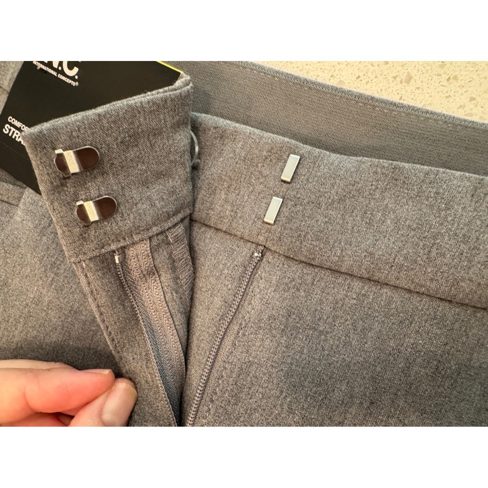 INC Straight Leg‎ Pants Women 14S Gray NEW Office Business Casual Dress Trousers - Picture 4 of 10